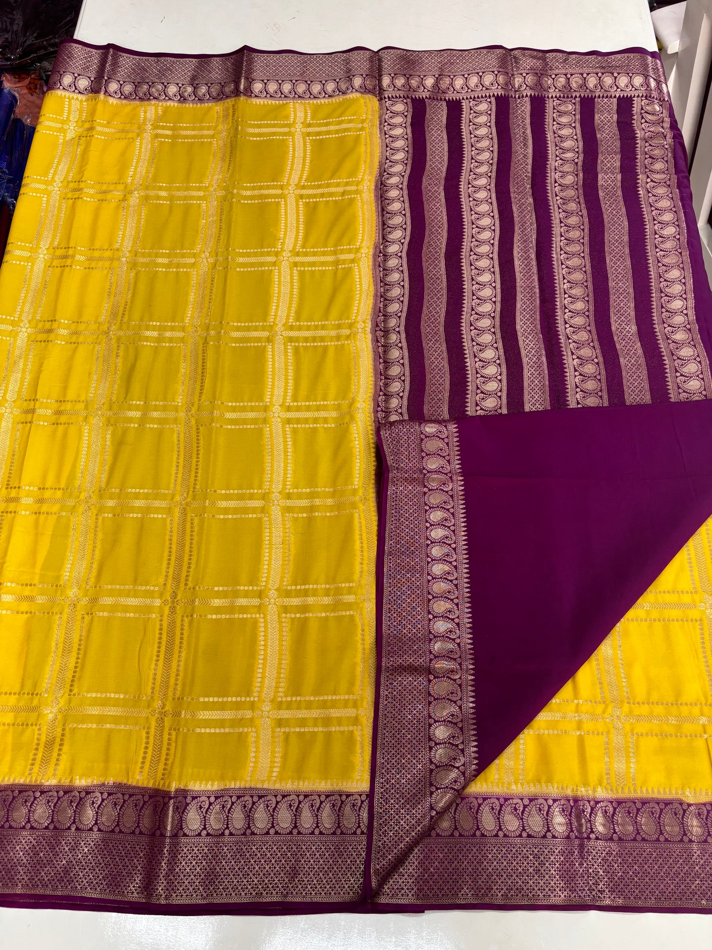 Semi Mysore Crepe (Premium, Rich Checks and Grand Chit Pallu)
