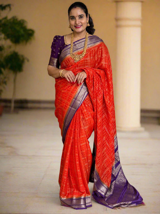 Semi Mysore Crepe (Super Premium, Rich Checks and Grand Chit Pallu)