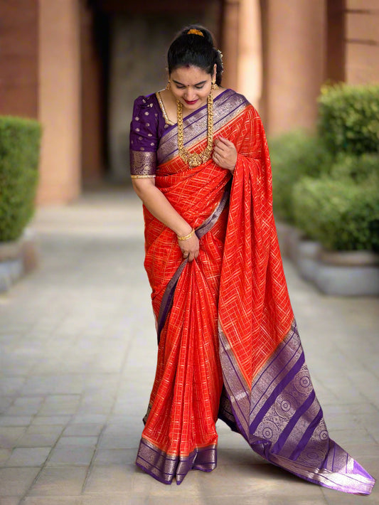 Semi Mysore Crepe (Super Premium, Rich Checks and Grand Chit Pallu)