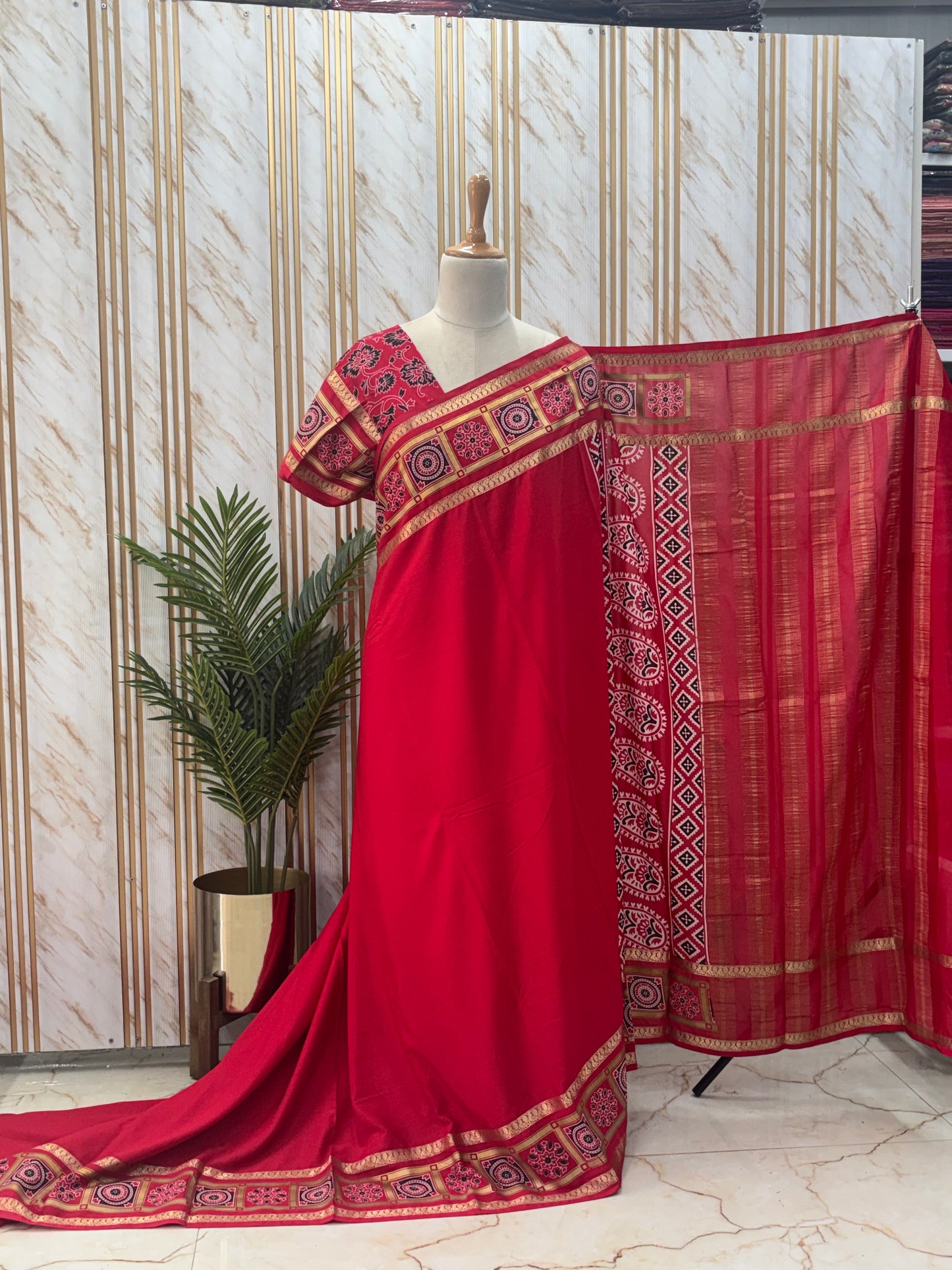 Semi Mysore Crepe (Ajrakh Print)