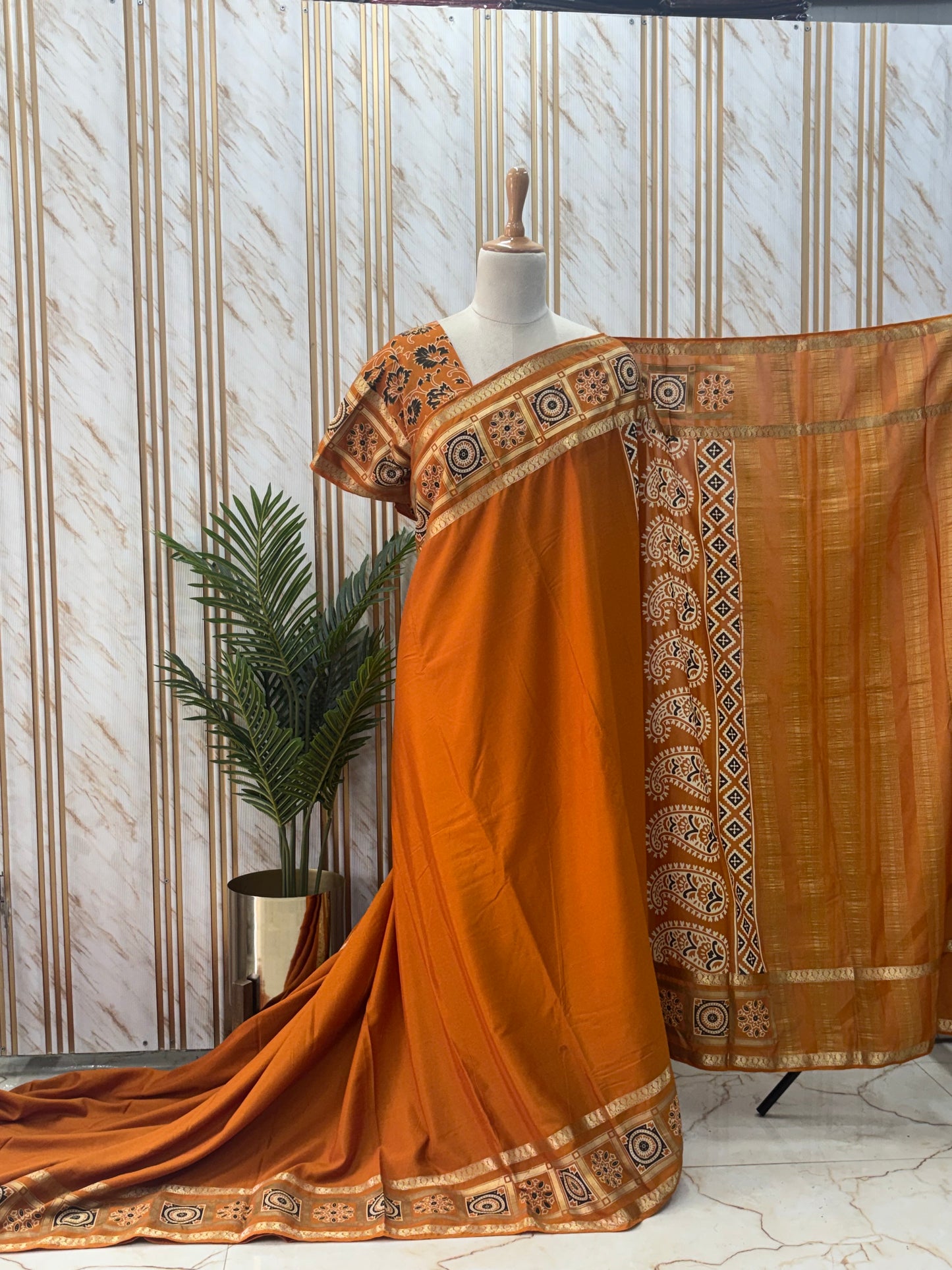 Semi Mysore Crepe (Ajrakh Print)