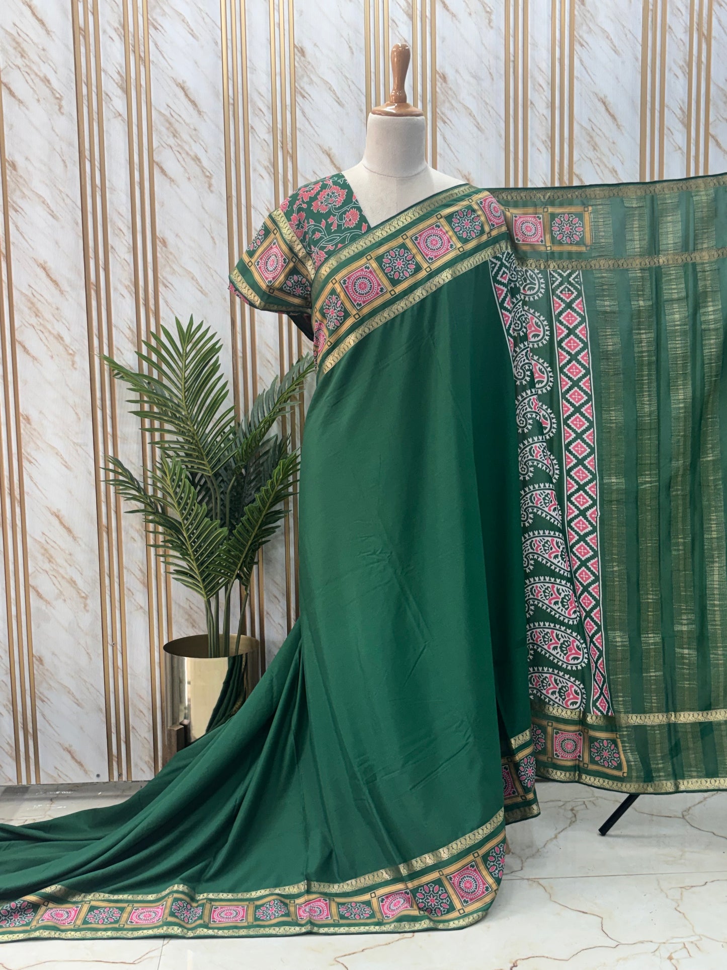 Semi Mysore Crepe (Ajrakh Print)