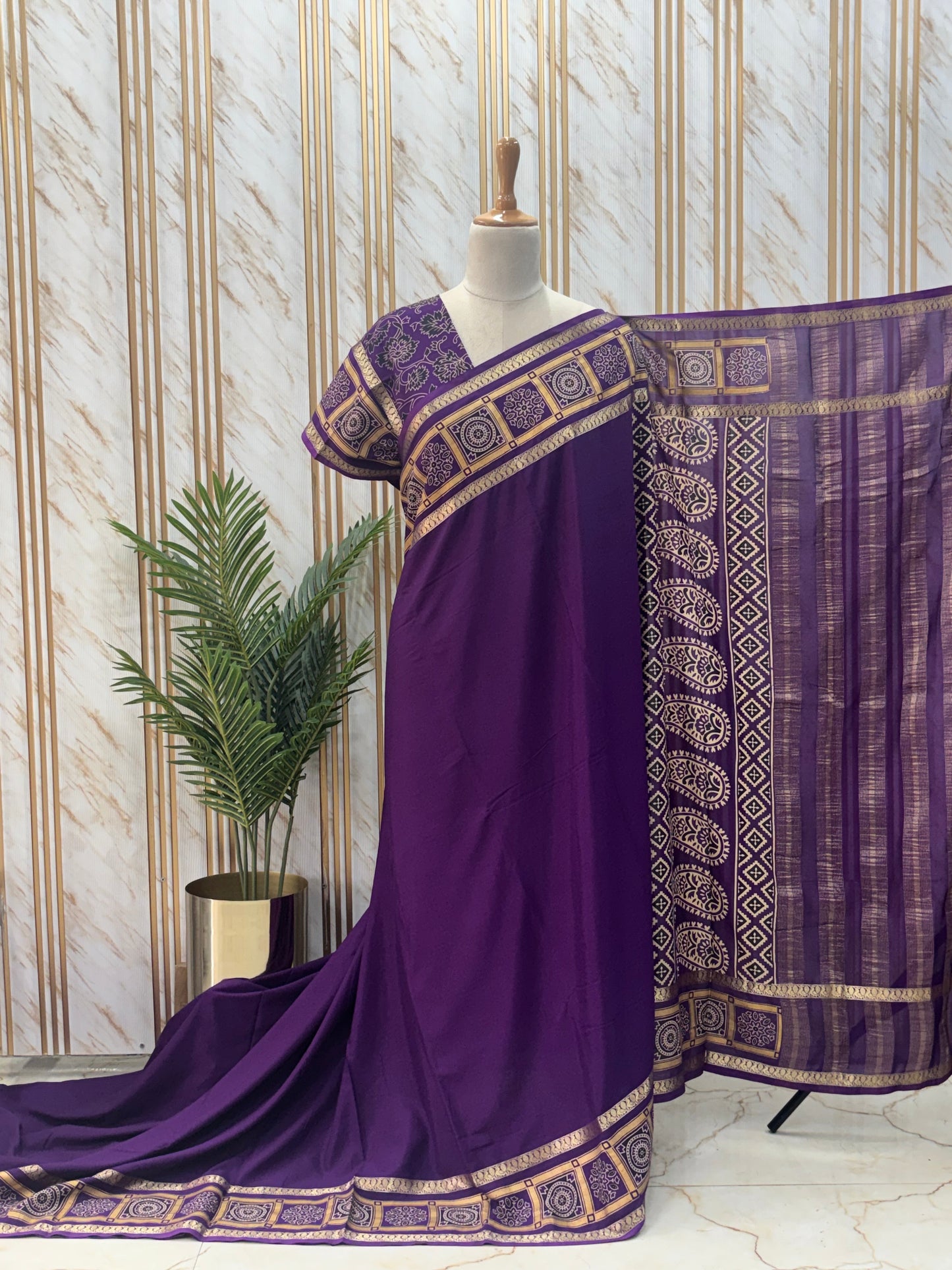 Semi Mysore Crepe (Ajrakh Print)