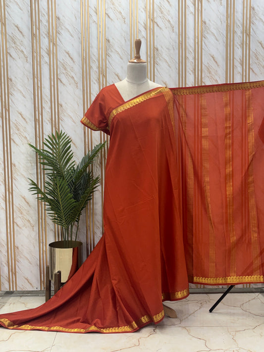 Semi Mysore Crepe (Self, Small Mango Border)