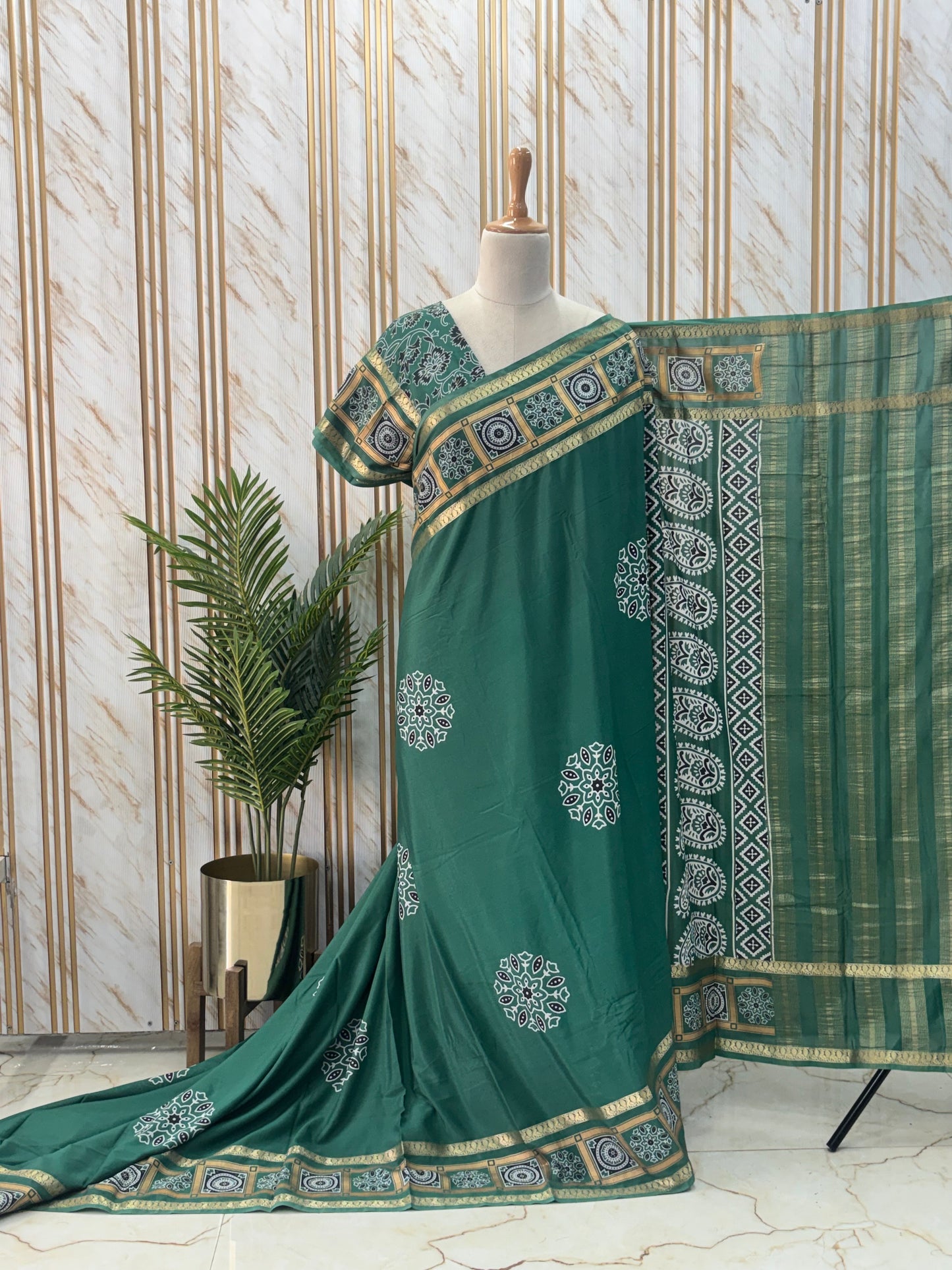 Semi Mysore Crepe (Ajrakh Print)