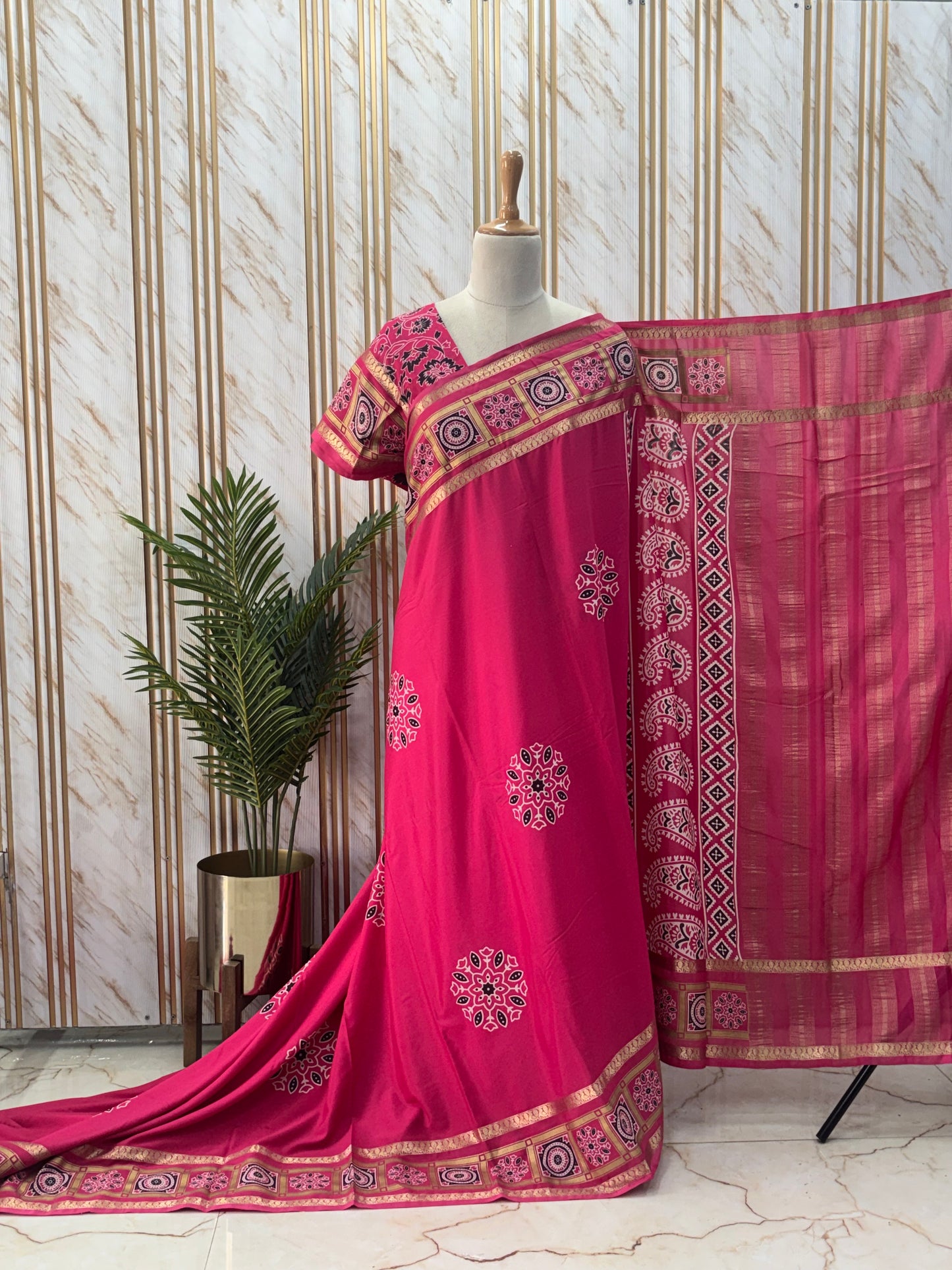 Semi Mysore Crepe (Ajrakh Print)