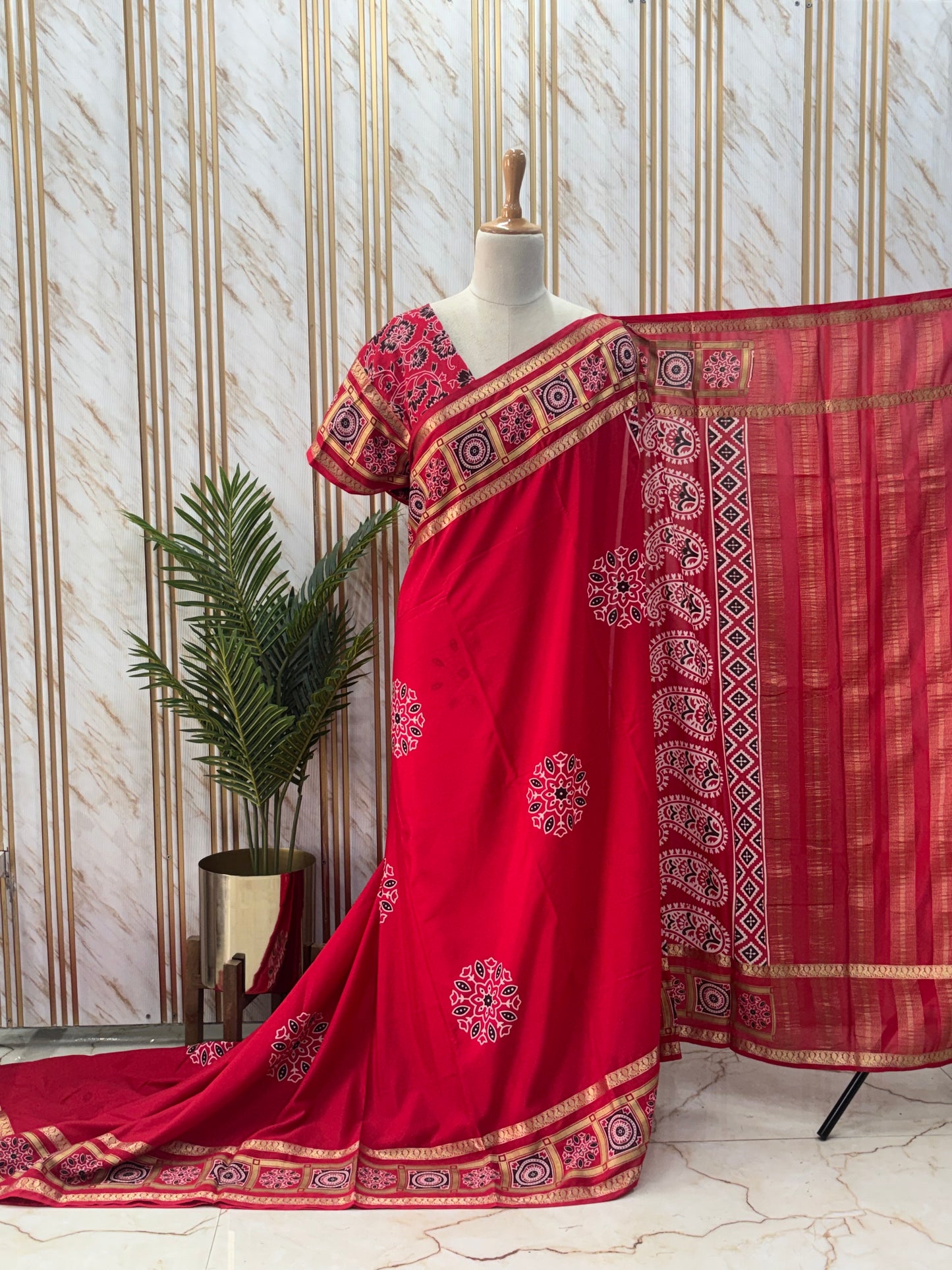 Semi Mysore Crepe (Ajrakh Print)