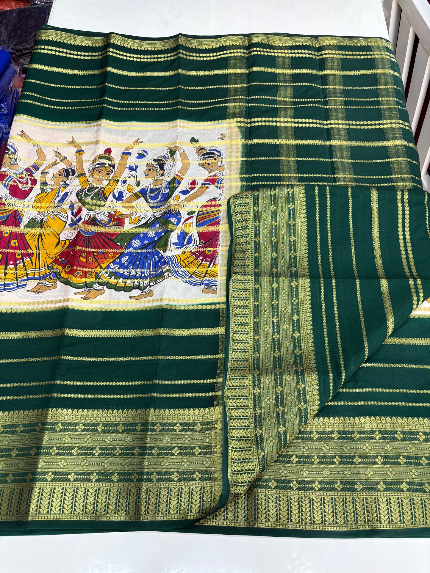 Semi Mysore Crepe (Dancing Doll Kalamkari Print)