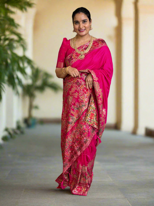 Kashmiri Pashmina Saree (Dori Border)