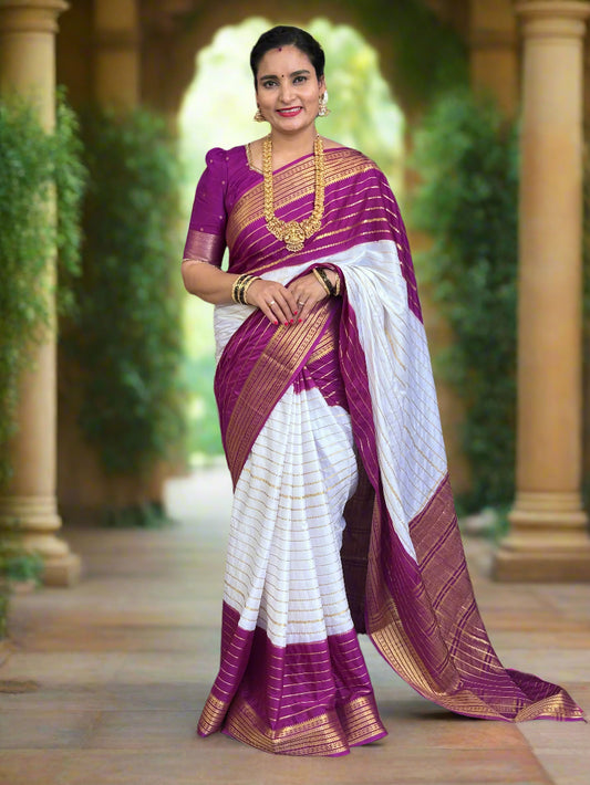 Semi Mysore Crepe (2D Center White)