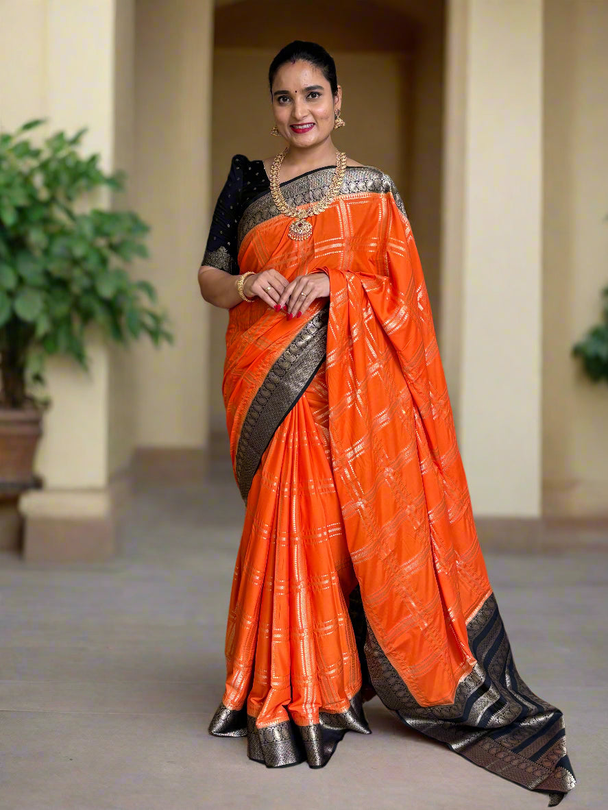 Semi Mysore Crepe (Premium, Rich Checks and Grand Chit Pallu)