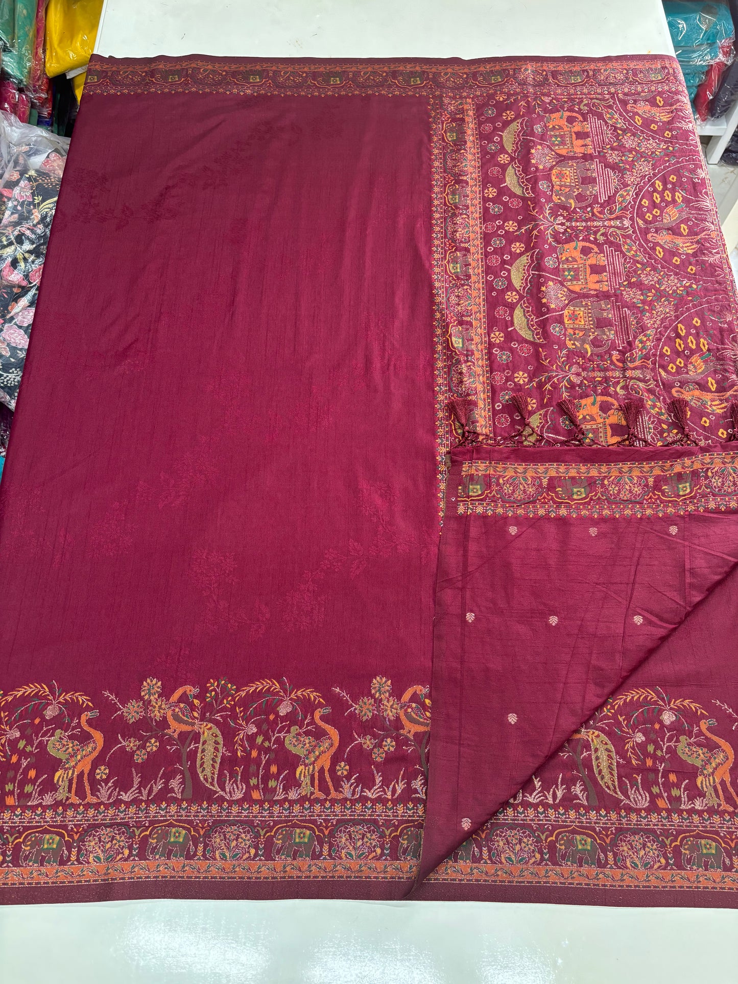 Kashmiri Pashmina Saree (Forest Theme)