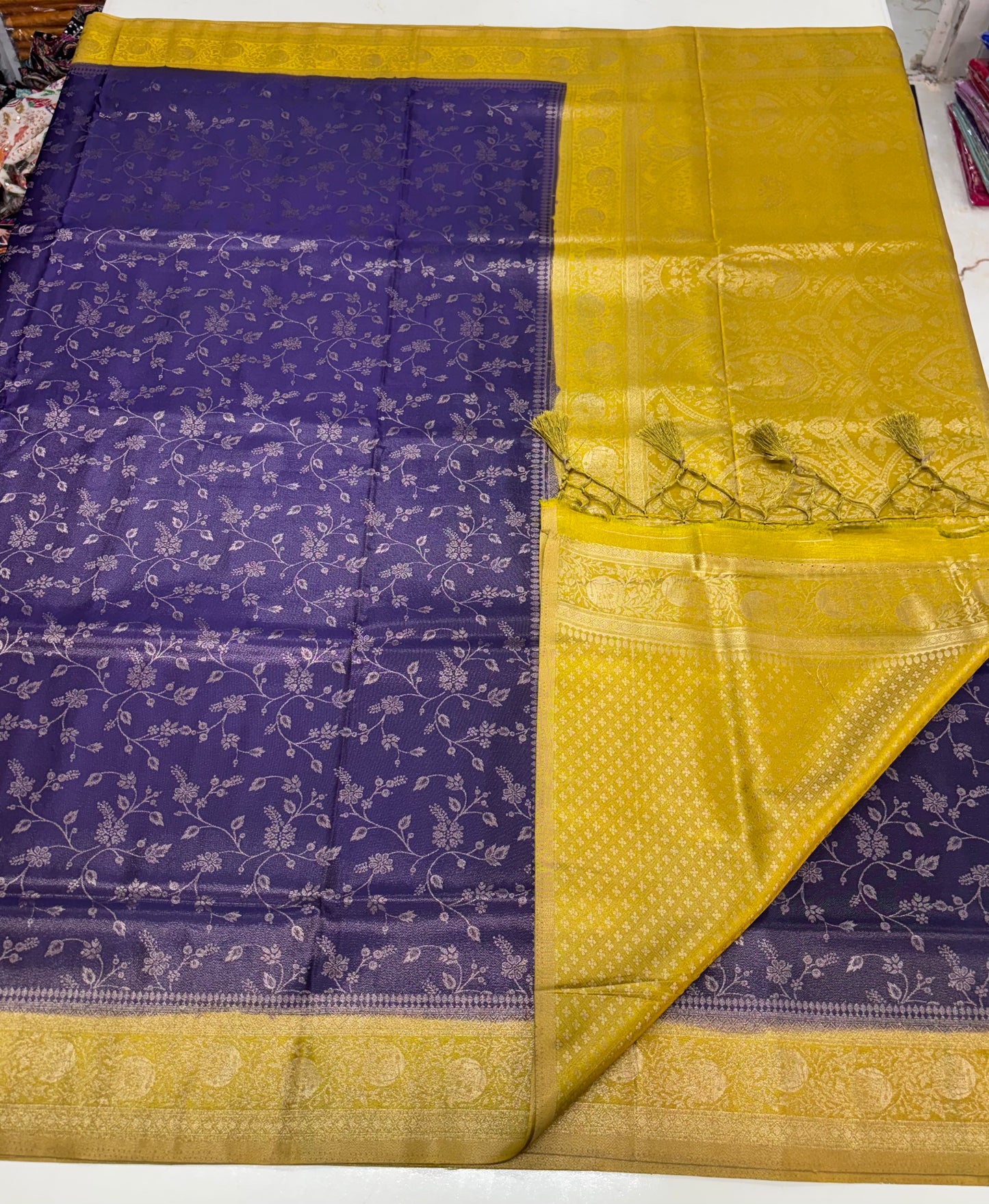 Banarasi Satin (Premium, Contrast, Jal with Rich Pallu)
