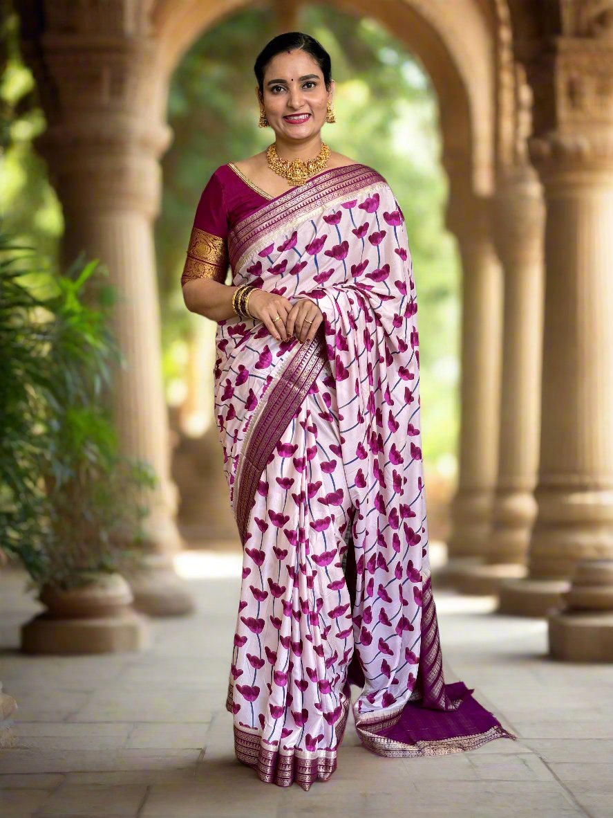 Printed Semi Mysore Crepe (Premium)