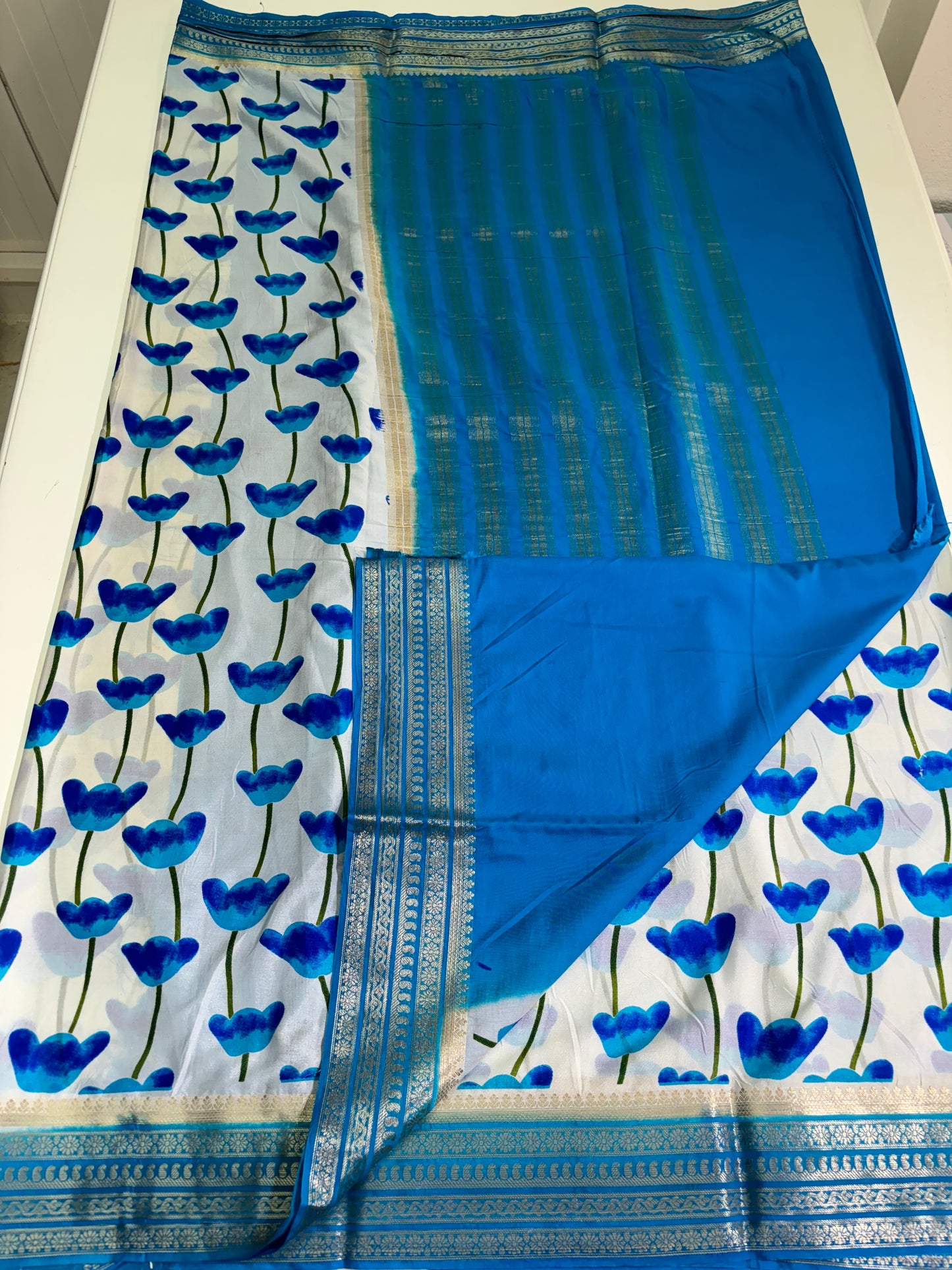Printed Semi Mysore Crepe (Premium)