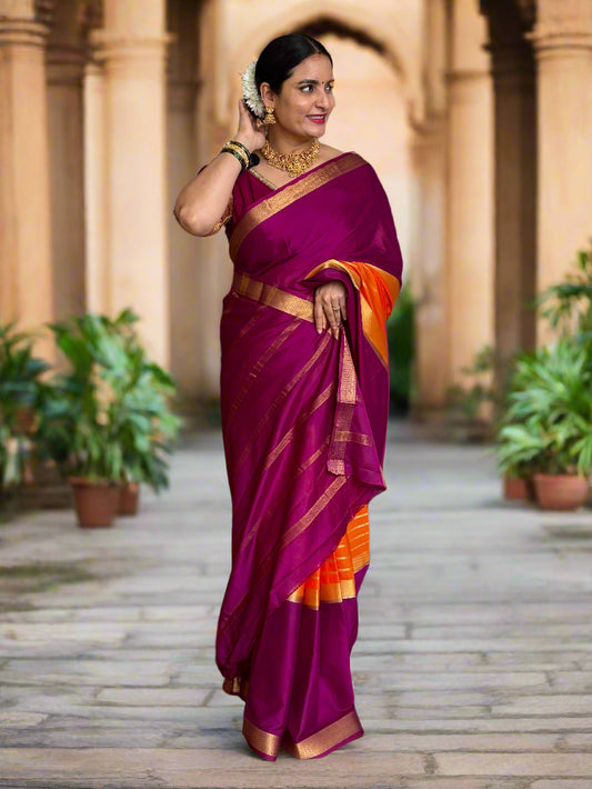 Semi Mysore Crepe (2D, Center Horizontal Lines)