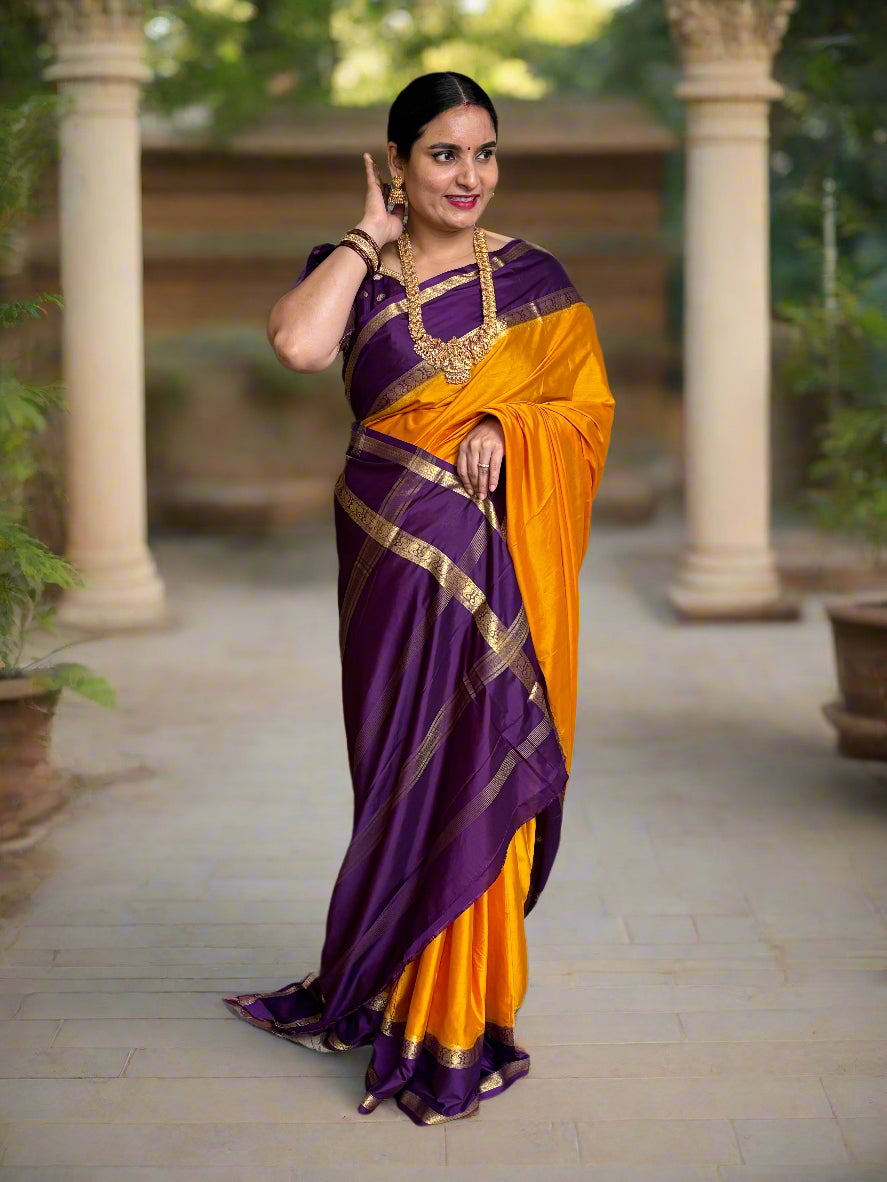 Semi Mysore Crepe (Premium, Mango Motifs Bentex Border)