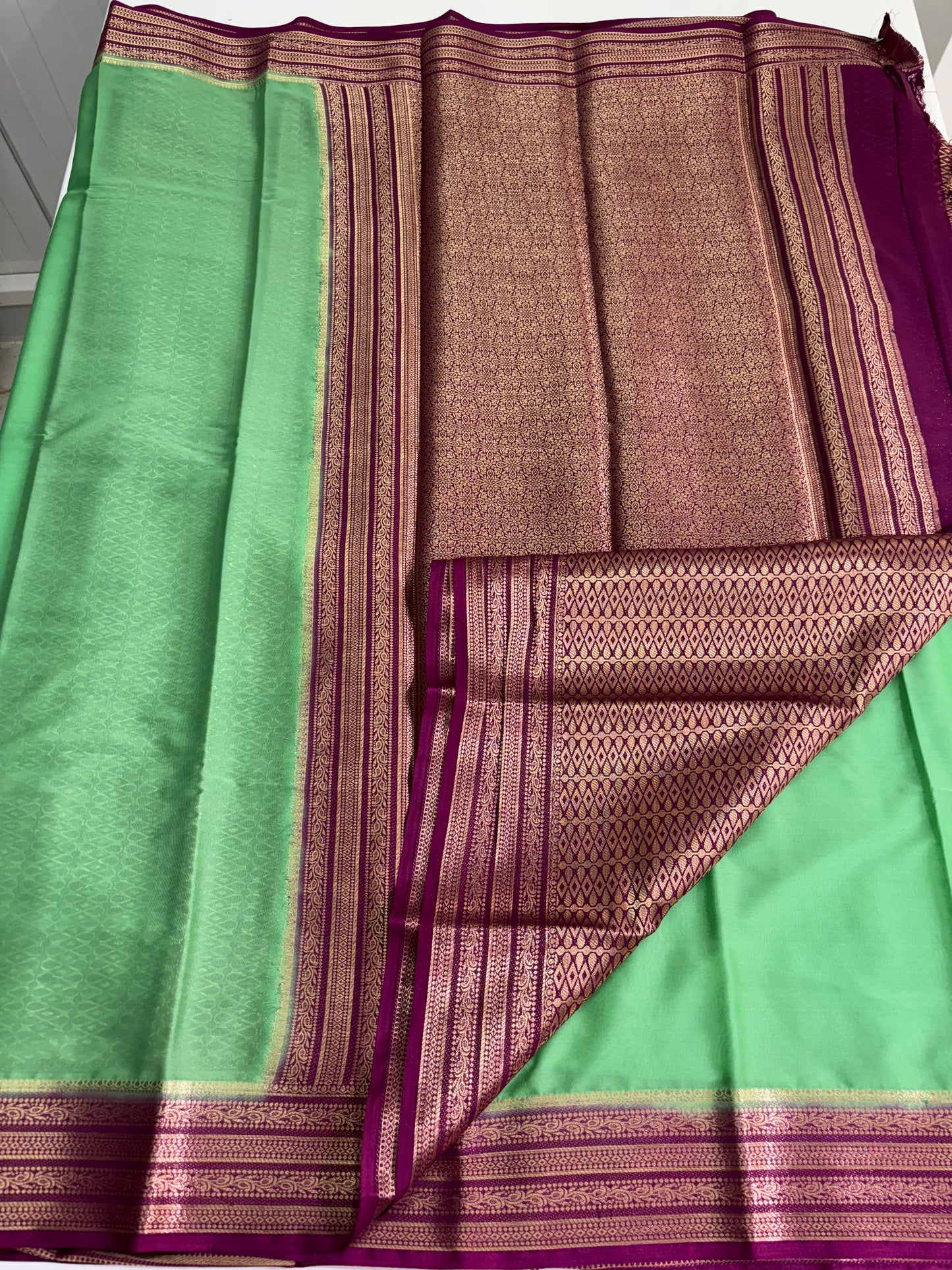 Semi Mysore Crepe (Rich Pallu & Brocade Blouse)