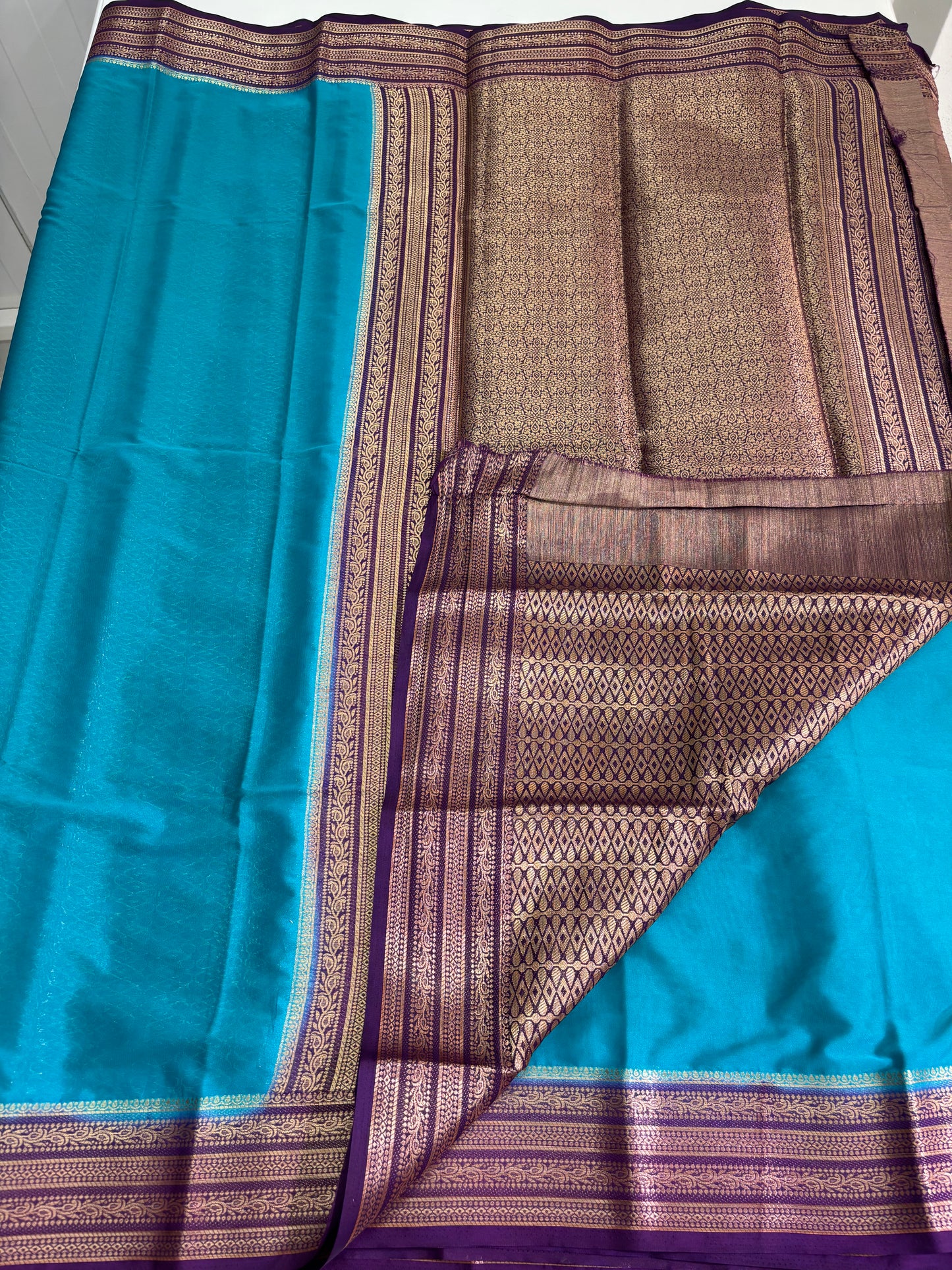 Semi Mysore Crepe (Rich Pallu & Brocade Blouse)