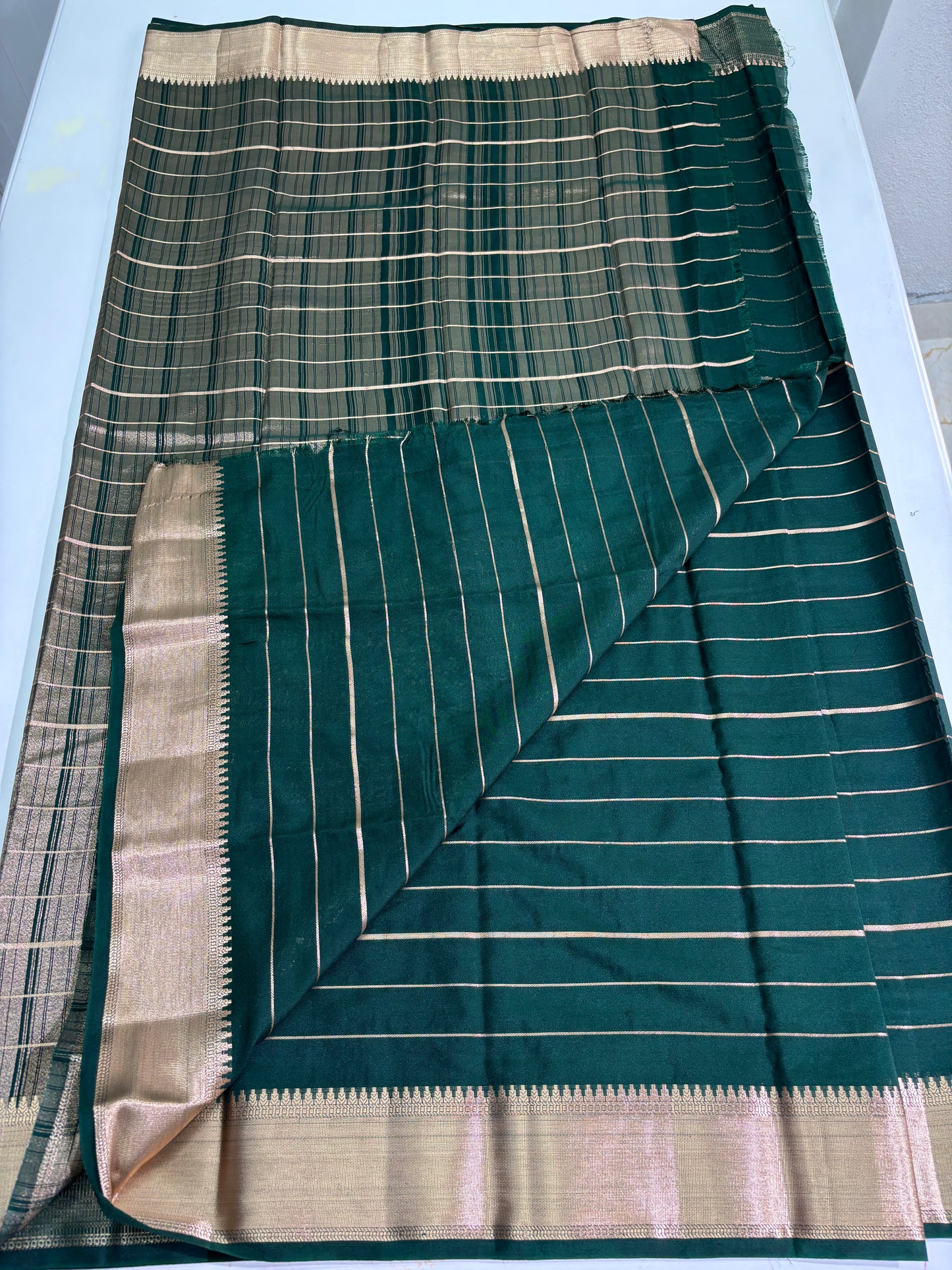 Semi Mysore Crepe (Self Colour Kanchi Border)
