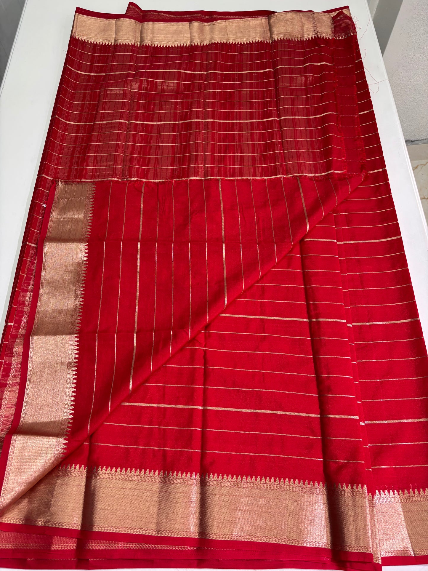 Semi Mysore Crepe (Self Colour Kanchi Border)