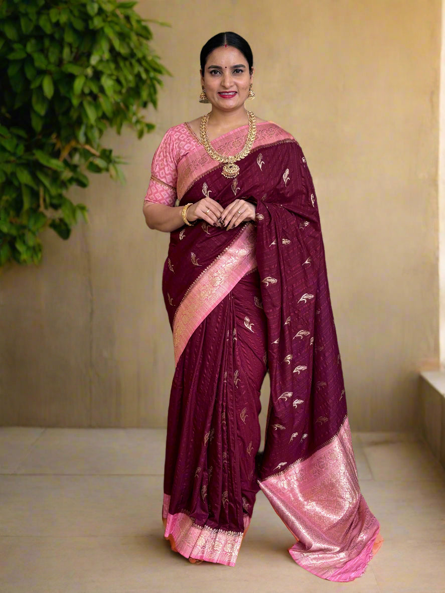 Embossed Crepe Georgette (Rice Grains Motifs)