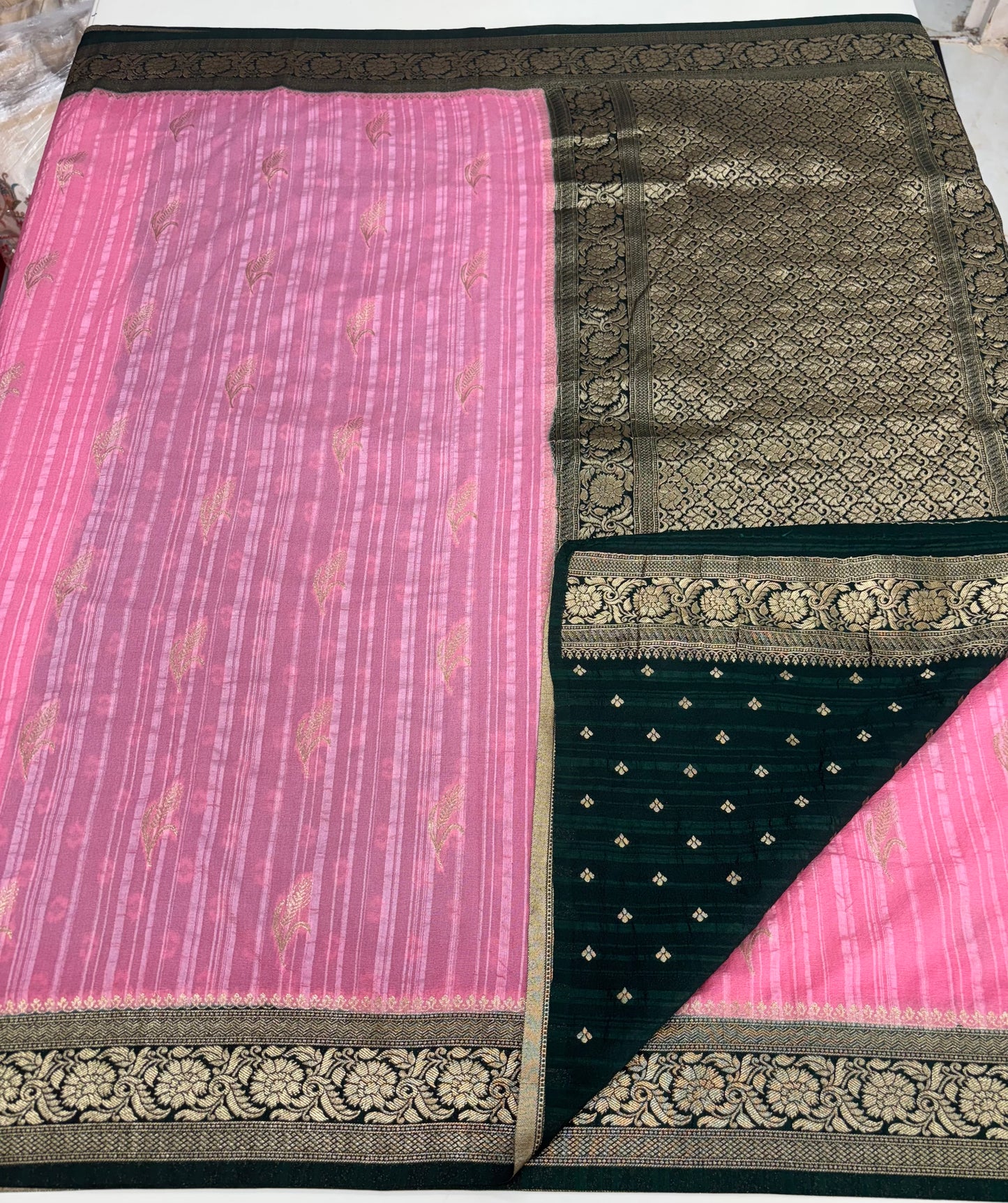 Embossed Crepe Georgette (Rice Grains Motifs)