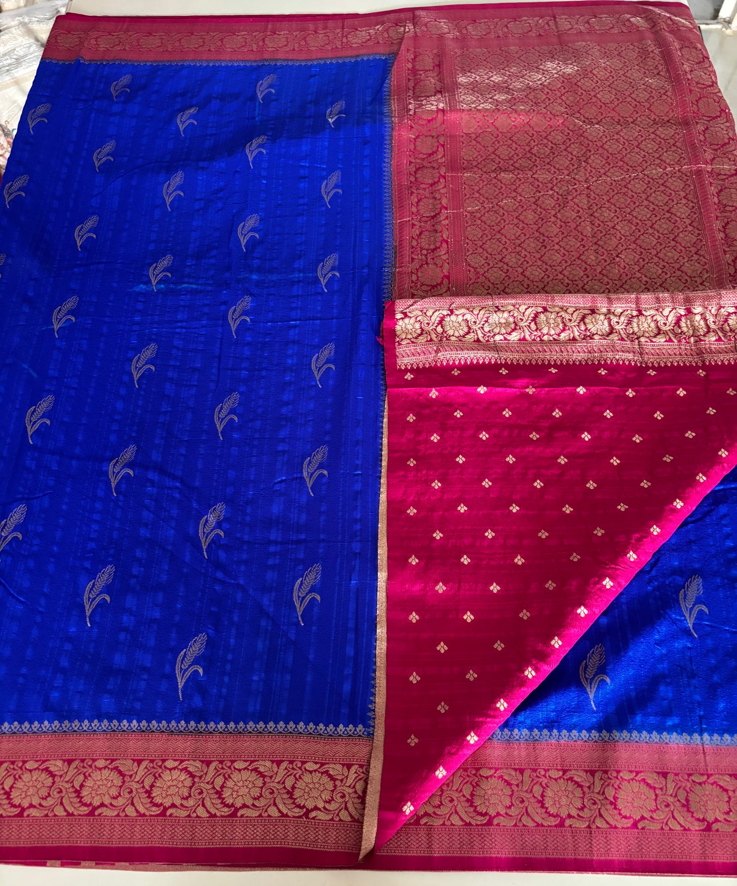 Embossed Crepe Georgette (Rice Grains Motifs)