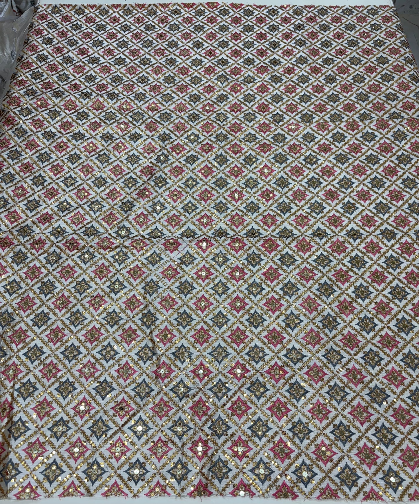 Raw Silk Blouse Fabric (HSSB7, Heavy Embroidery Work)