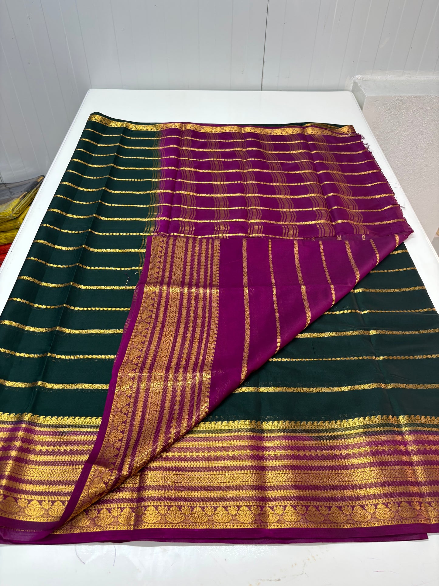 Semi Mysore Crepe (Horizontal Line and SS Big Border)