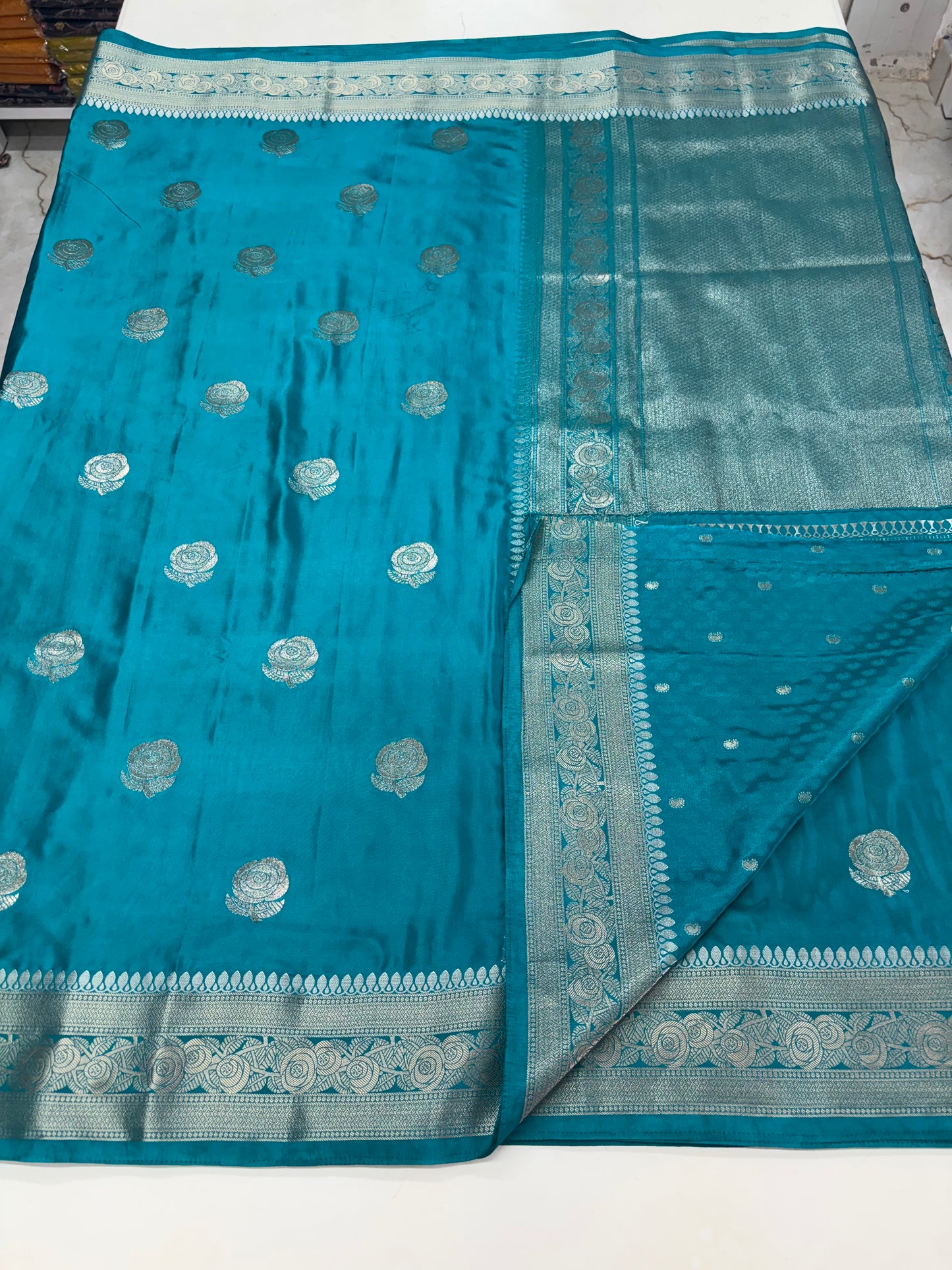 Banarasi Satin (Premium, Rose Motifs)