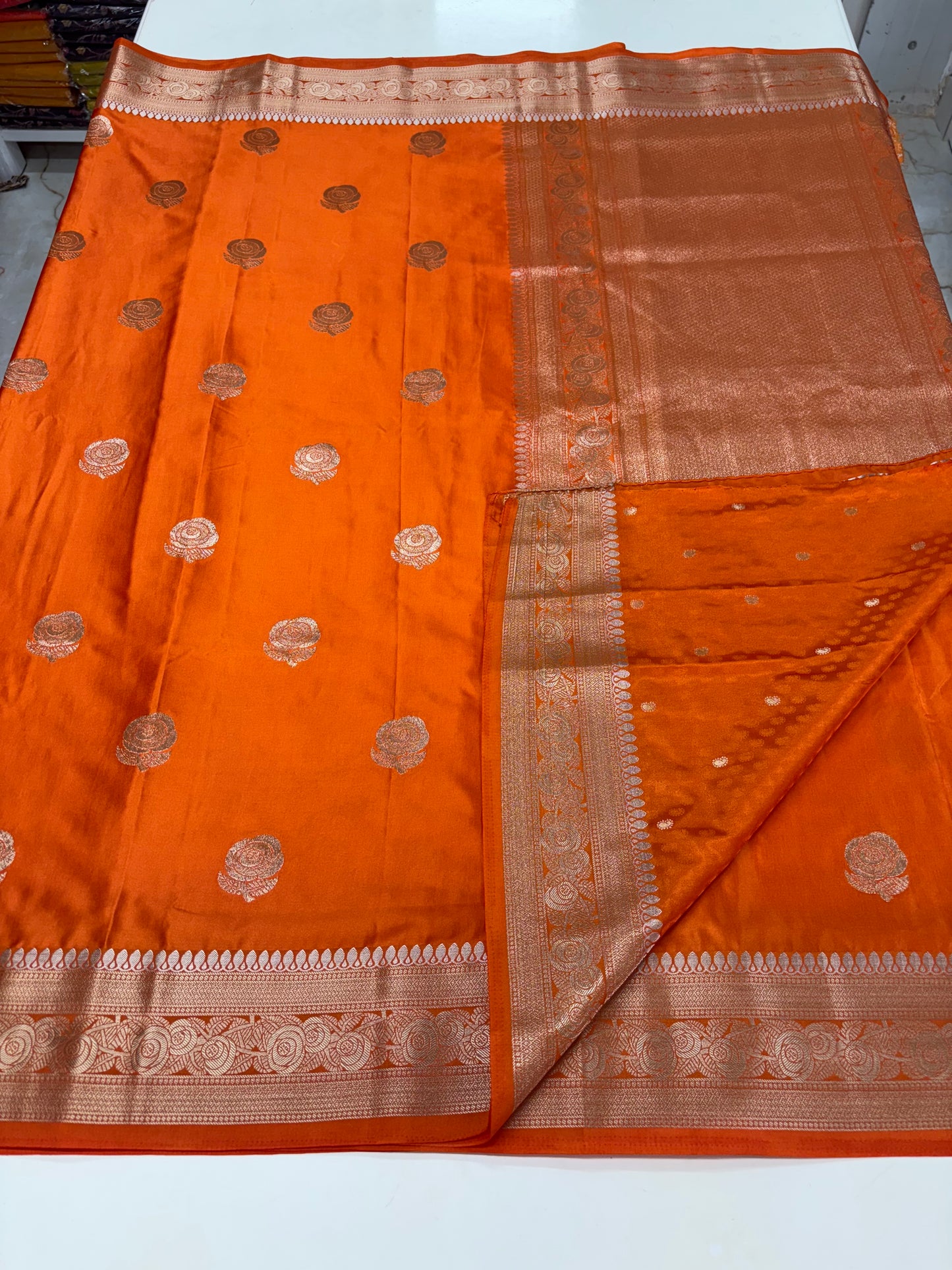 Banarasi Satin (Premium, Rose Motifs)