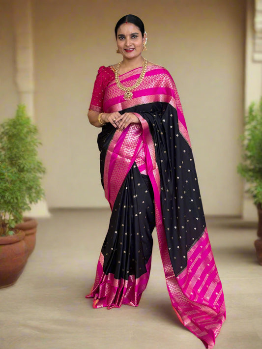 Semi Mysore Crepe (Premium, Double Bentex Border)