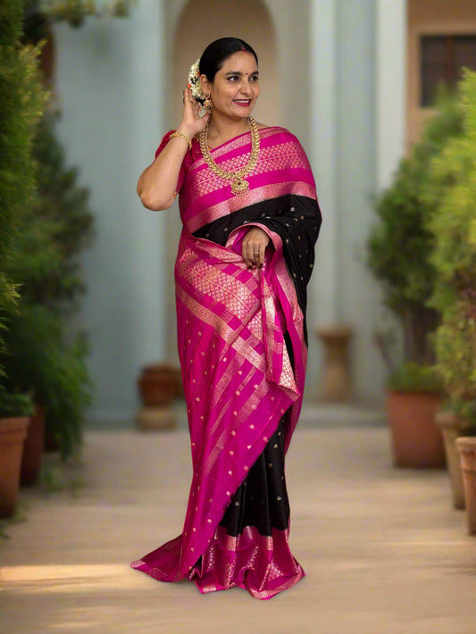 Semi Mysore Crepe (Premium, Double Bentex Border)