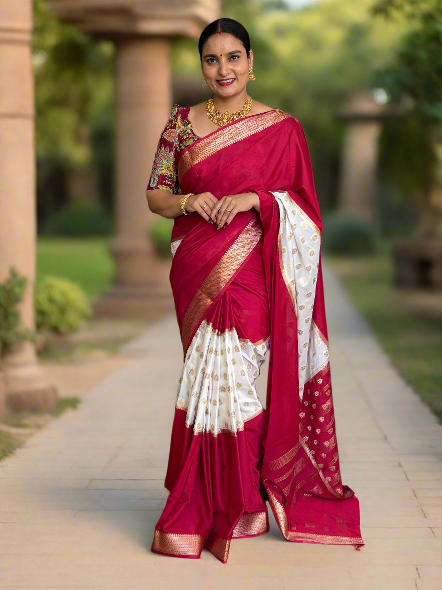 Semi Mysore Crepe (Premium, 2D, Center Motifs)