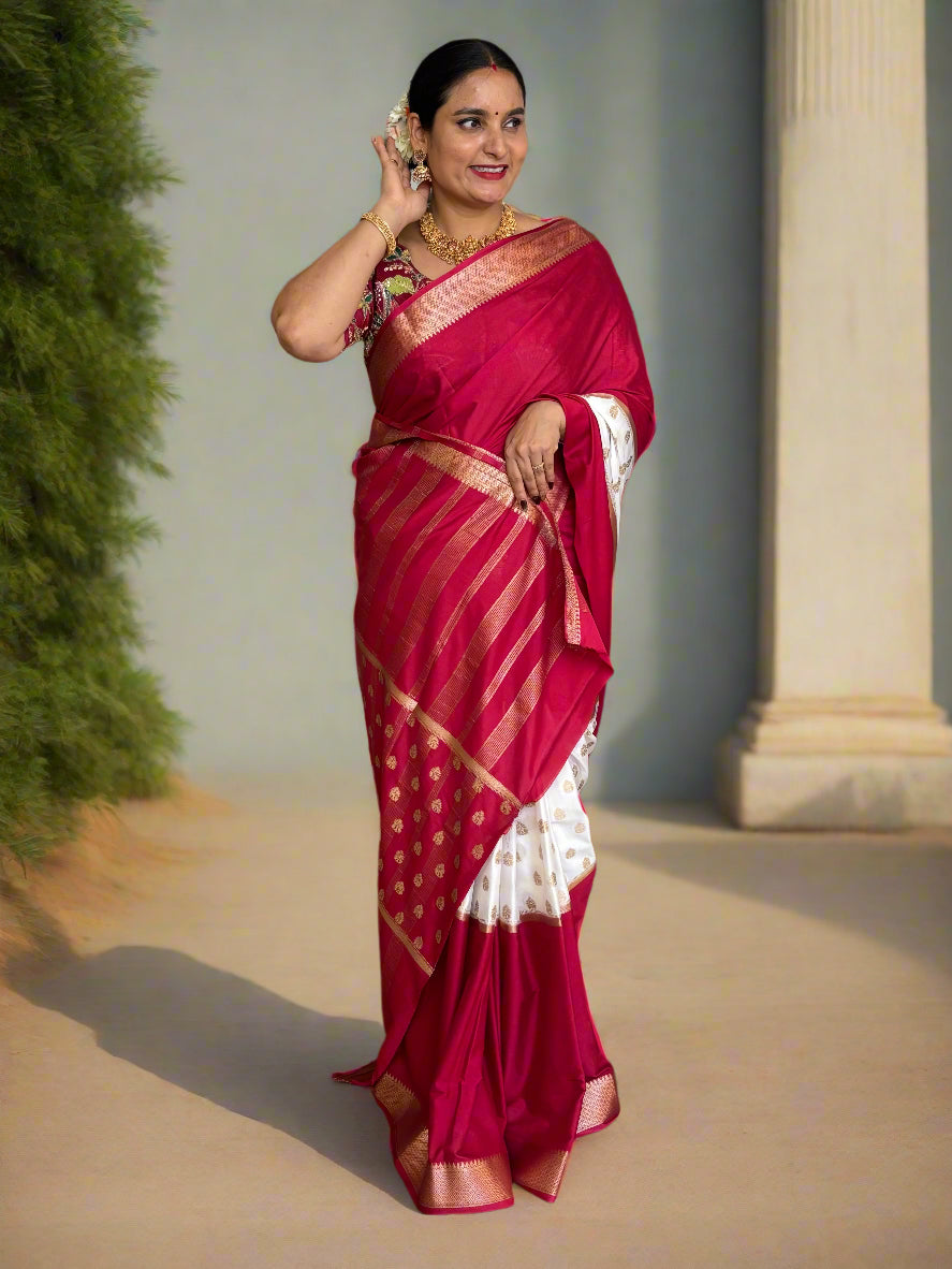 Semi Mysore Crepe (Premium, 2D, Center Motifs)