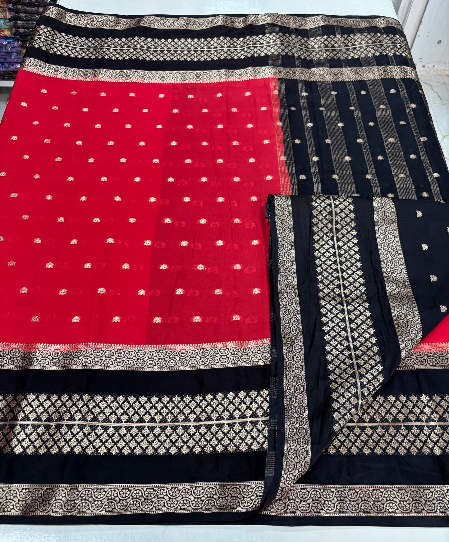 Semi Mysore Crepe (Premium, Double Bentex Border)