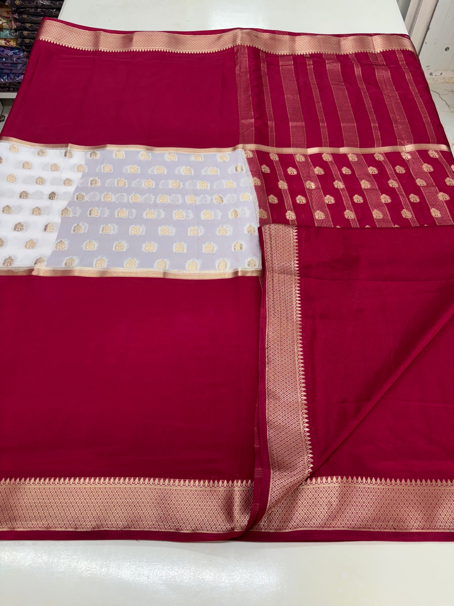 Semi Mysore Crepe (Premium, 2D, Center Motifs)