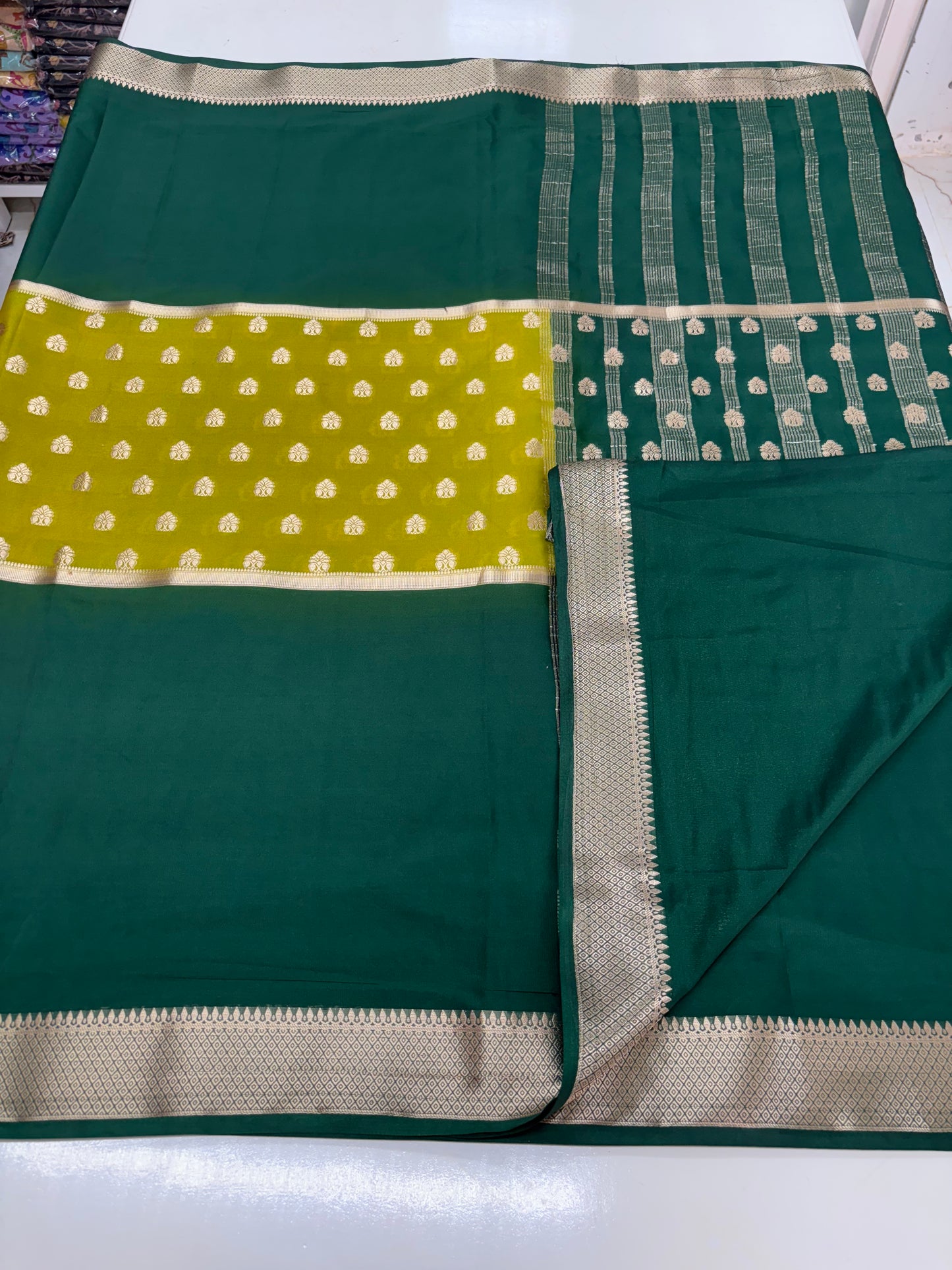 Semi Mysore Crepe (Premium, 2D, Center Motifs)