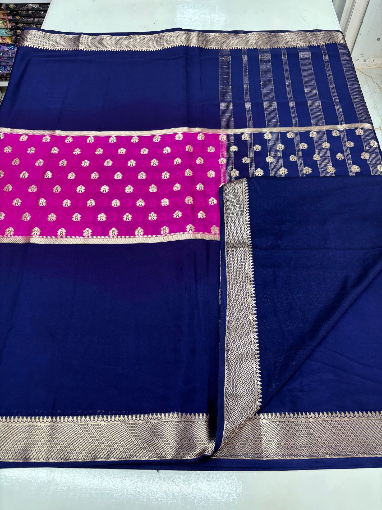 Semi Mysore Crepe (Premium, 2D, Center Motifs)