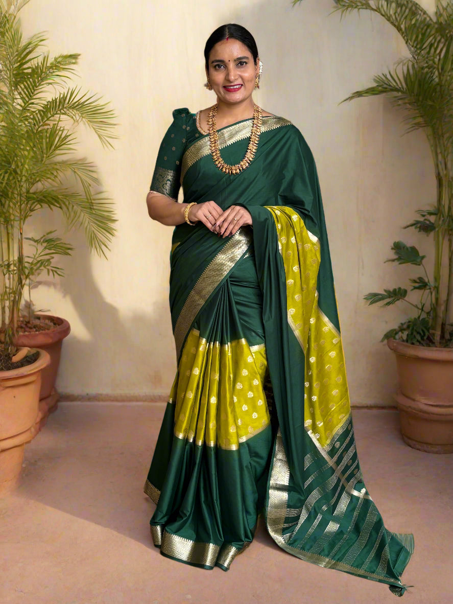 Semi Mysore Crepe (Premium, 2D, Center Motifs)