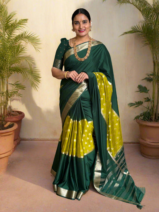 Semi Mysore Crepe (Premium, 2D, Center Motifs)