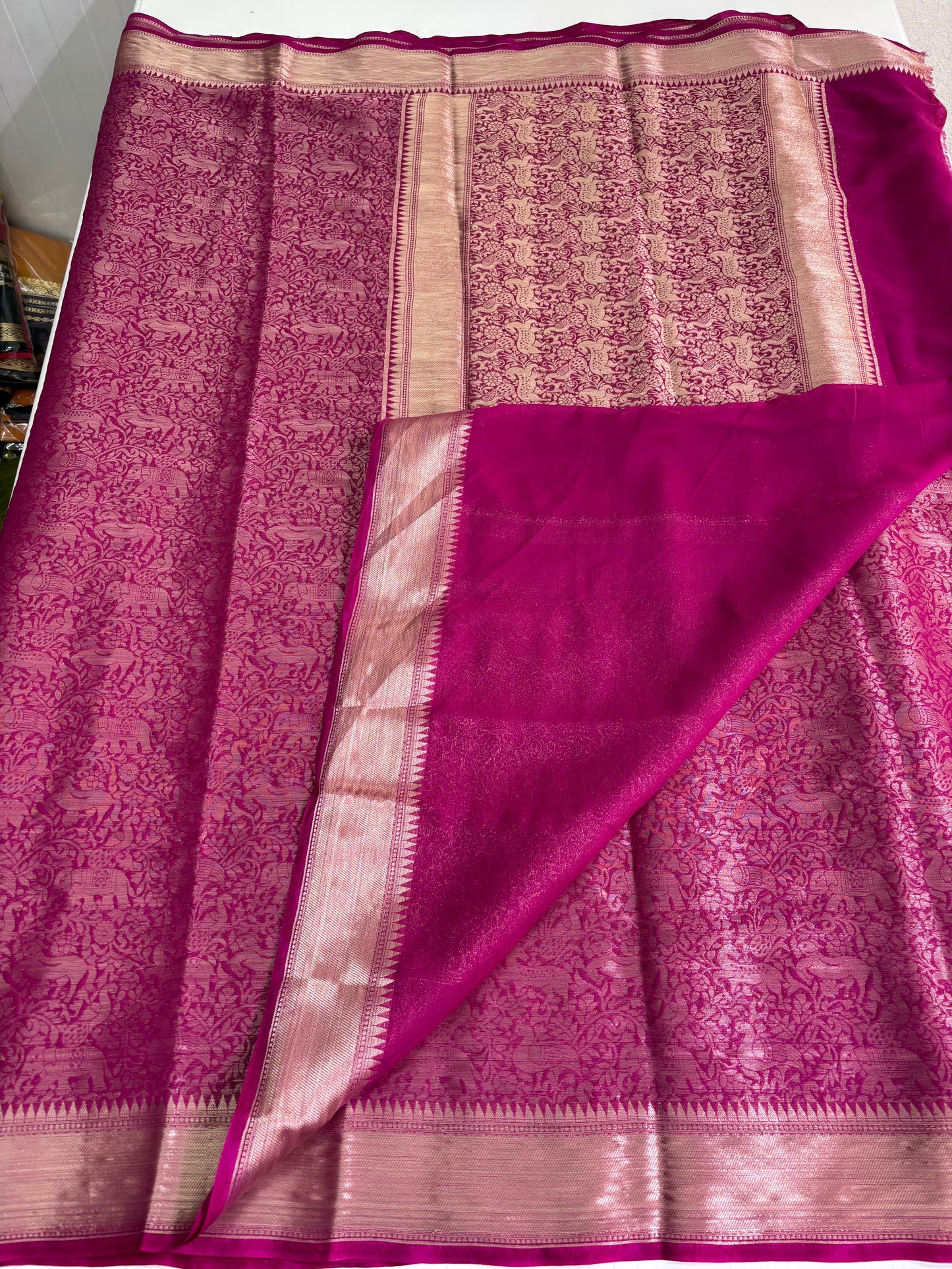 Semi Mysore Brocade (Self Colour, Kanchi Border)