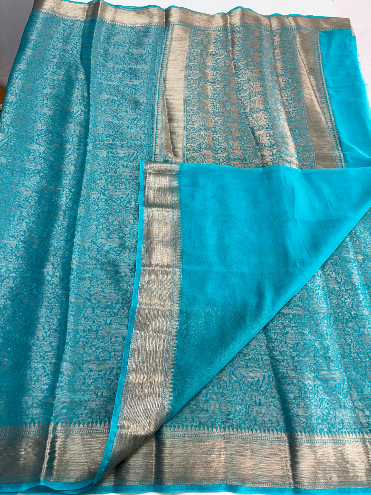 Semi Mysore Brocade (Self Colour, Kanchi Border)