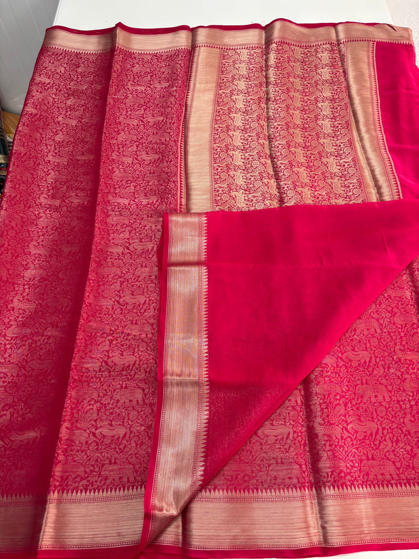 Semi Mysore Brocade (Self Colour, Kanchi Border)