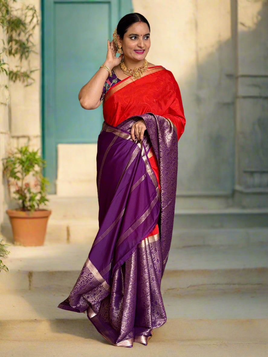 Semi Mysore Crepe (Half and Half Brocade)