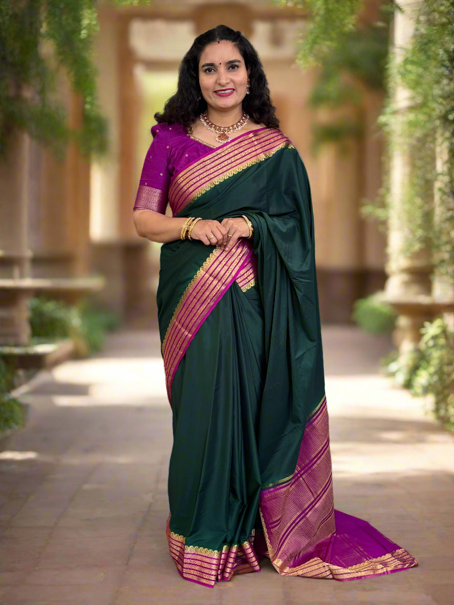 Semi Mysore Crepe (CP Mango & Flower Border)