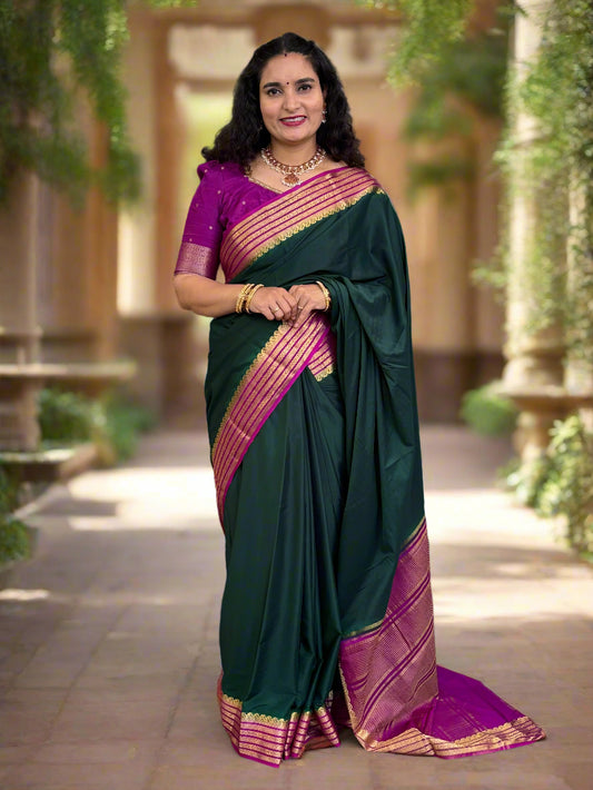 Semi Mysore Crepe (CP Mango & Flower Border)