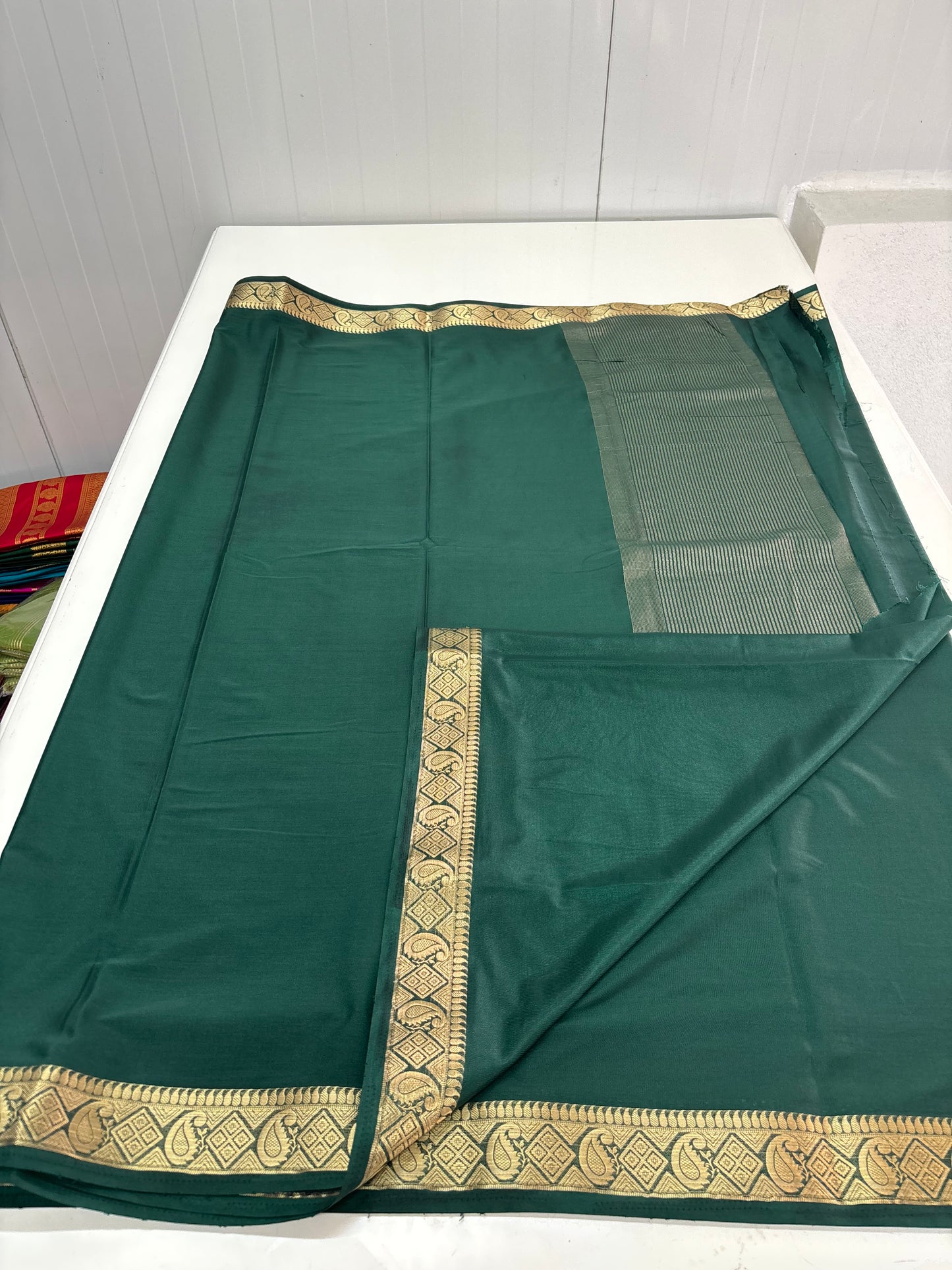 Semi Mysore Crepe (Self Mango Diamond)