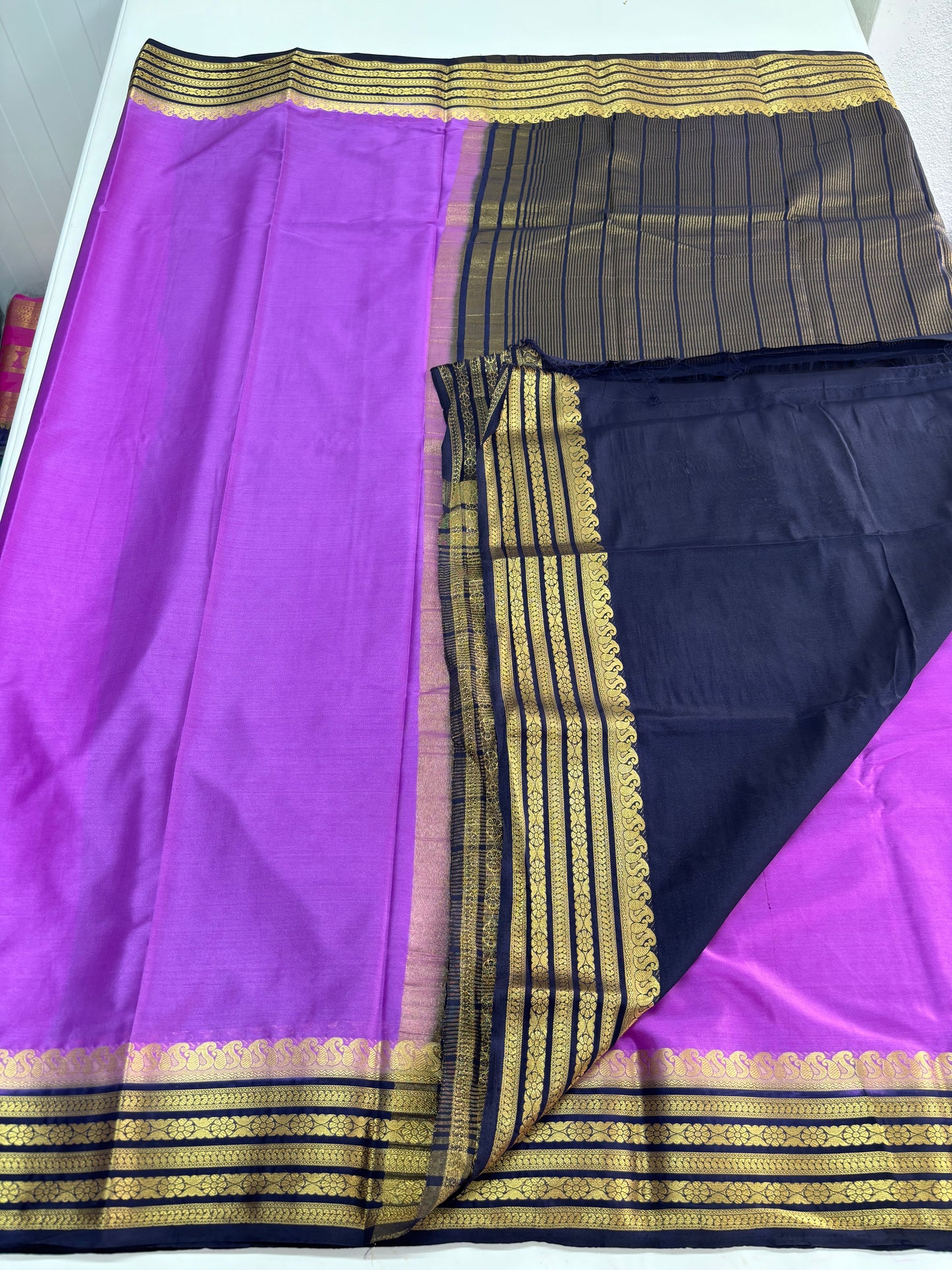 Semi Mysore Crepe (CP Mango & Flower Border)